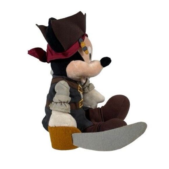 Disney Mickey Mouse Plush Jack Sparrow Pirates of the Caribbean Stuffed Doll 14" - Picture 6 of 12
